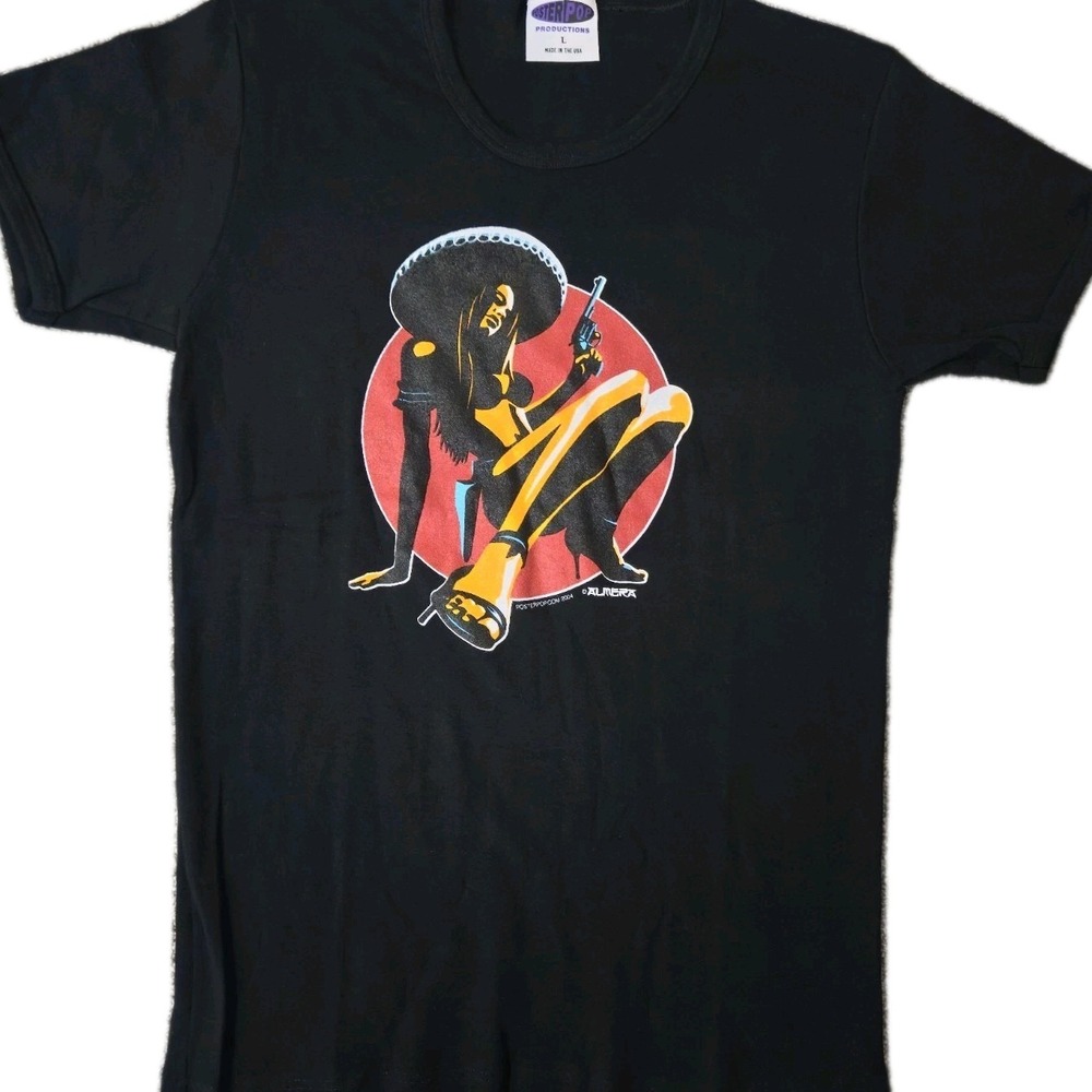 Vintage Sexy Mexican Girl Poster Pop T Shirt Womens Sz L Made In USA Sombrero